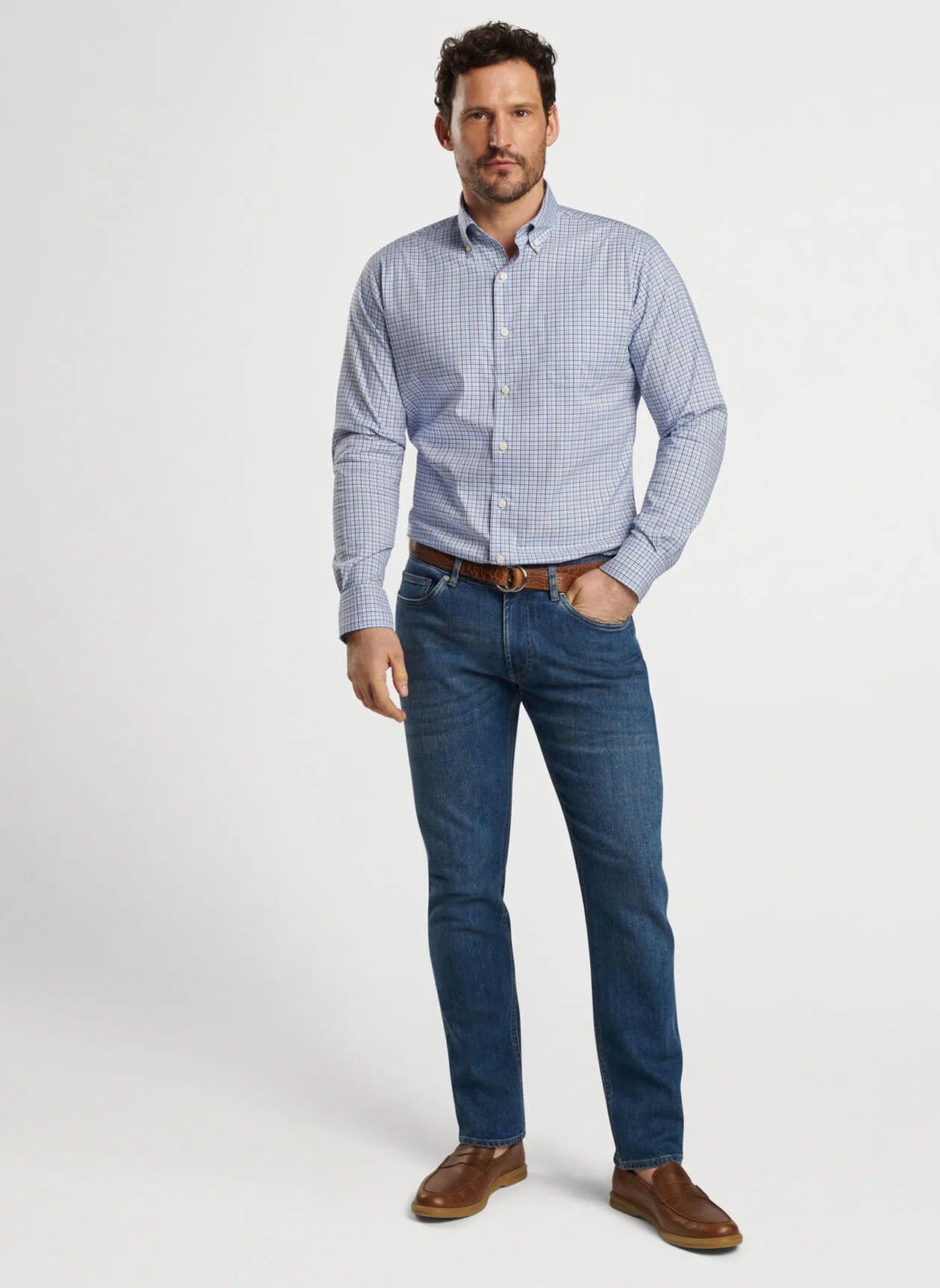 ALBERT CROWN LITE COTTON STRETCH SHIRT - GALAXY