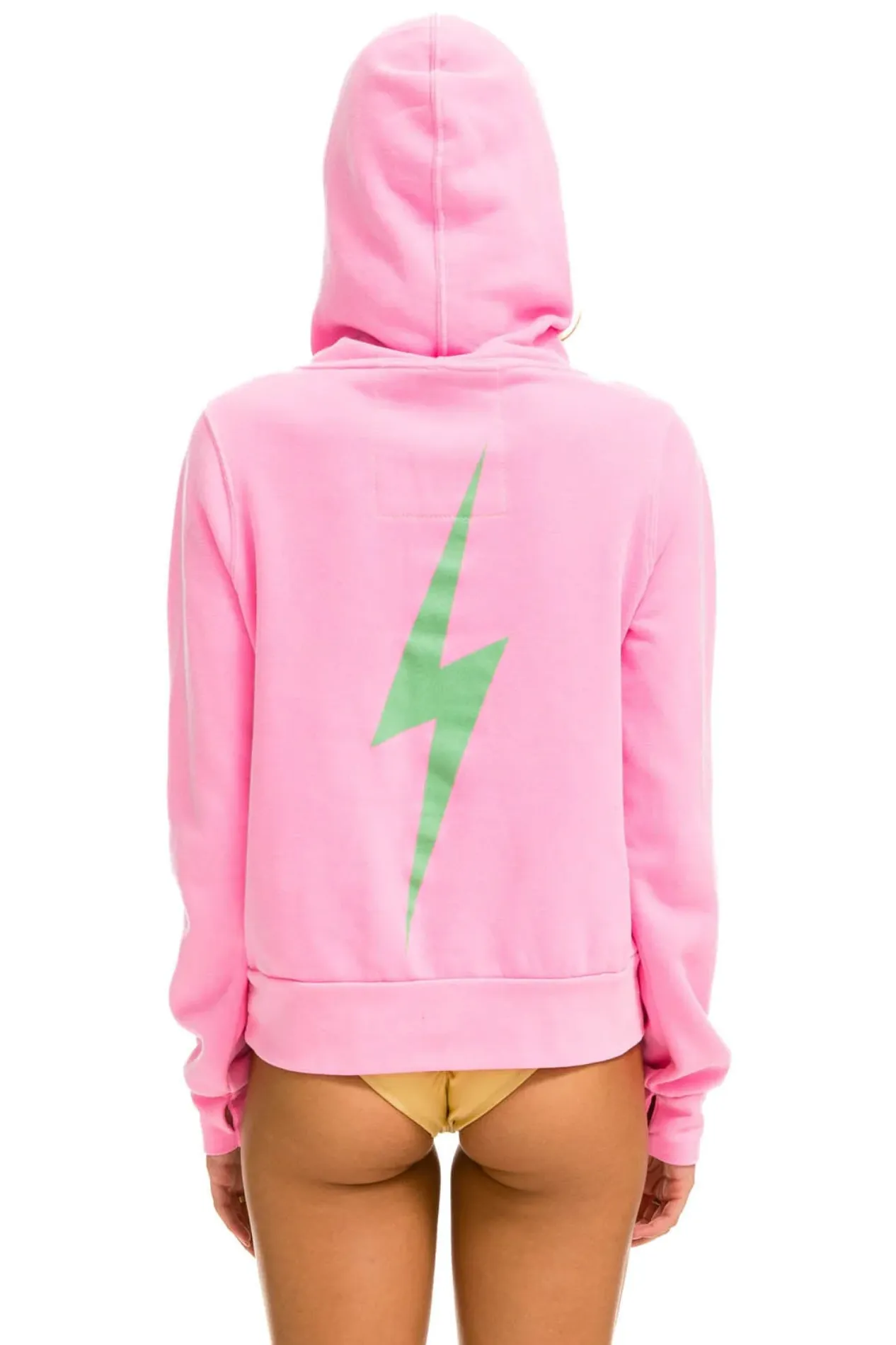 AVIATOR NATION UNISEX BOLT NINJA PULLOVER HOODIE -NEON PINK // MINT