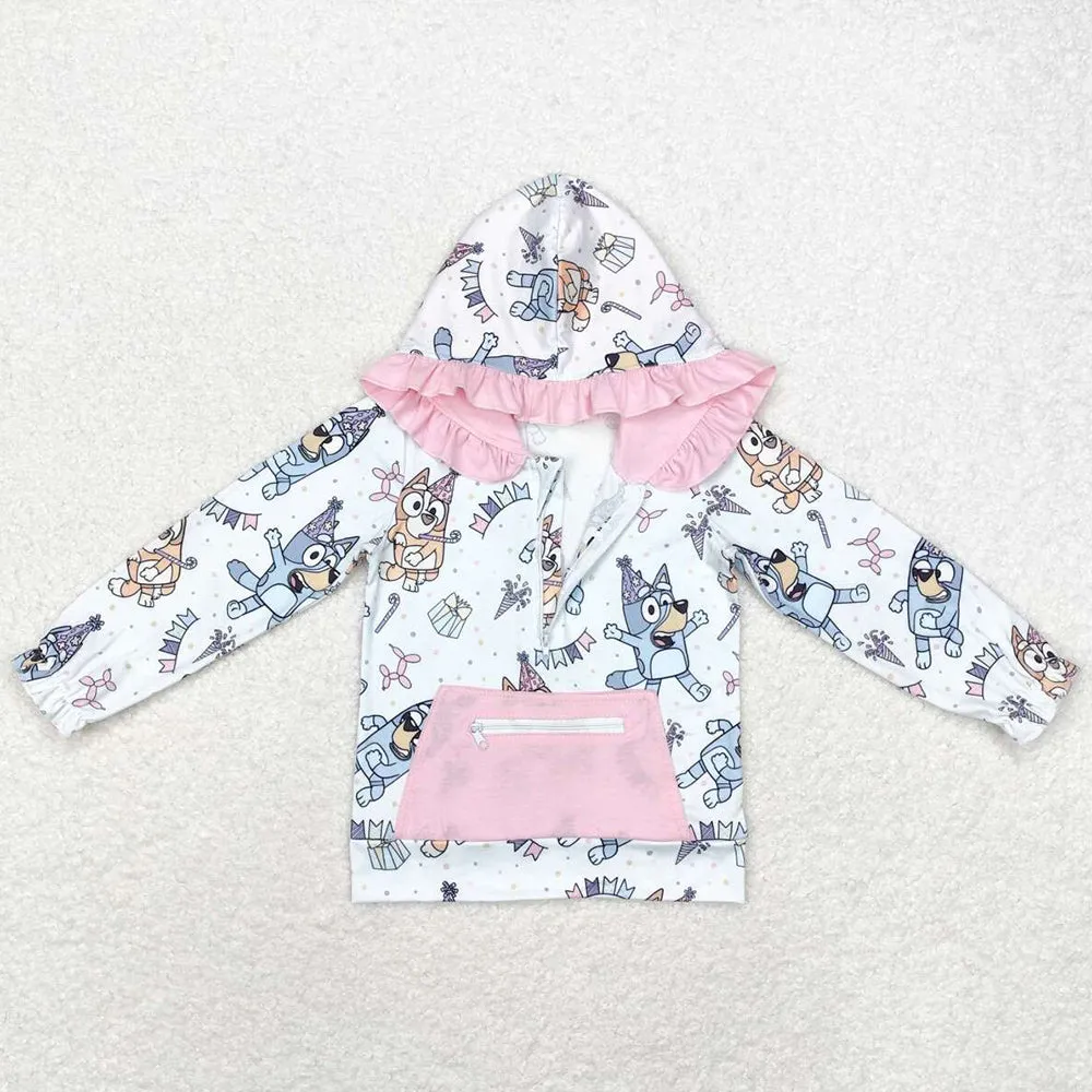 Baby Girls Clothes Hoodies Tops Dogs Birthday Hooded Long Sleeve Tops GT0634