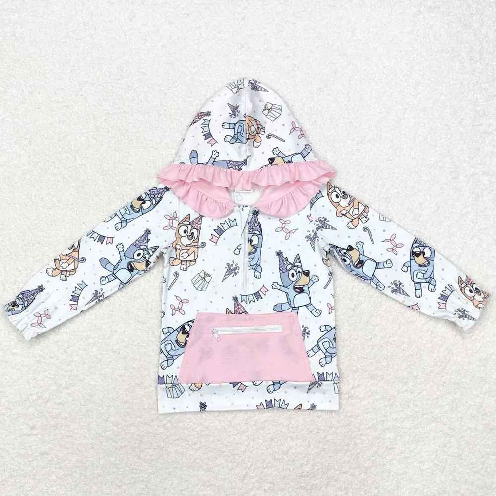 Baby Girls Clothes Hoodies Tops Dogs Birthday Hooded Long Sleeve Tops GT0634