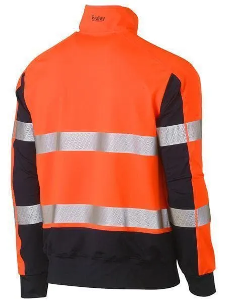 Bisley Taped Hi Vis Stretchy Fleece Zip Pullover BK6817T