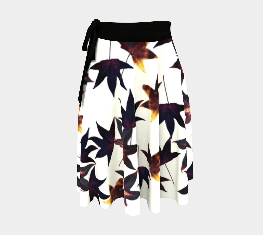 Black Leaf Jumble Wrap Skirt