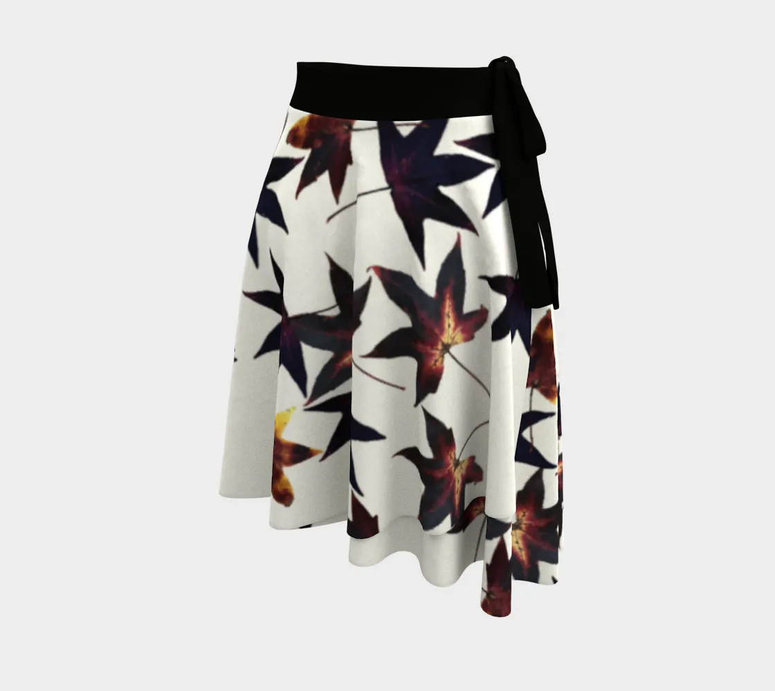 Black Leaf Jumble Wrap Skirt