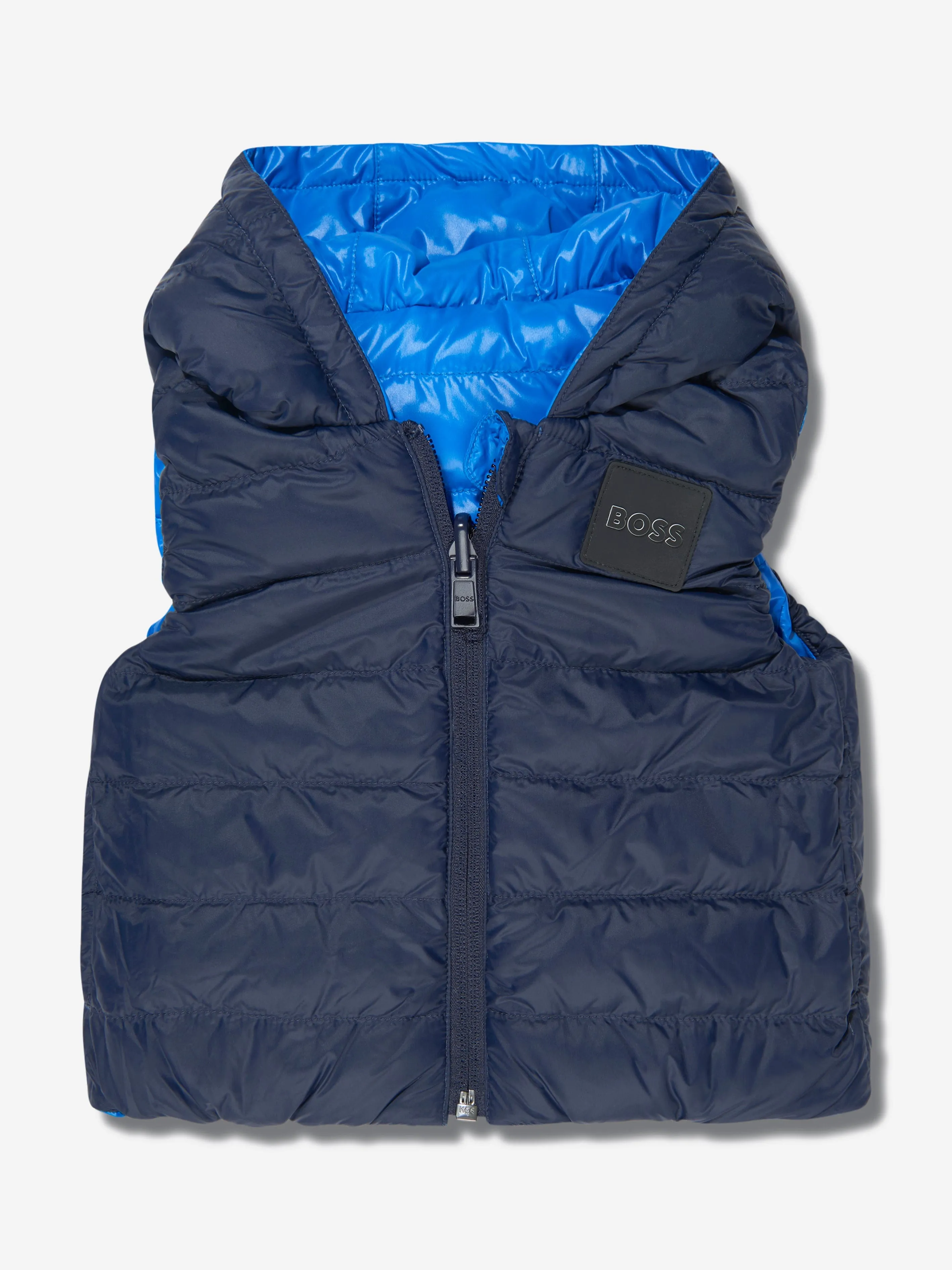 BOSS Baby Boys Reversible Puffer Gilet in Navy