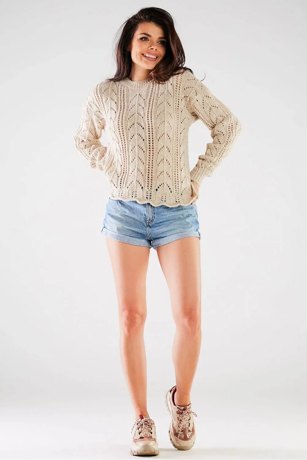 Chic Ribbed Knit Sweater for Women