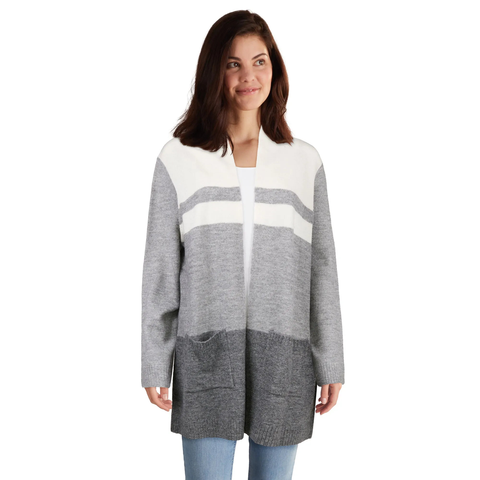 Classic Editions Women's Striped Sweater Cardigan