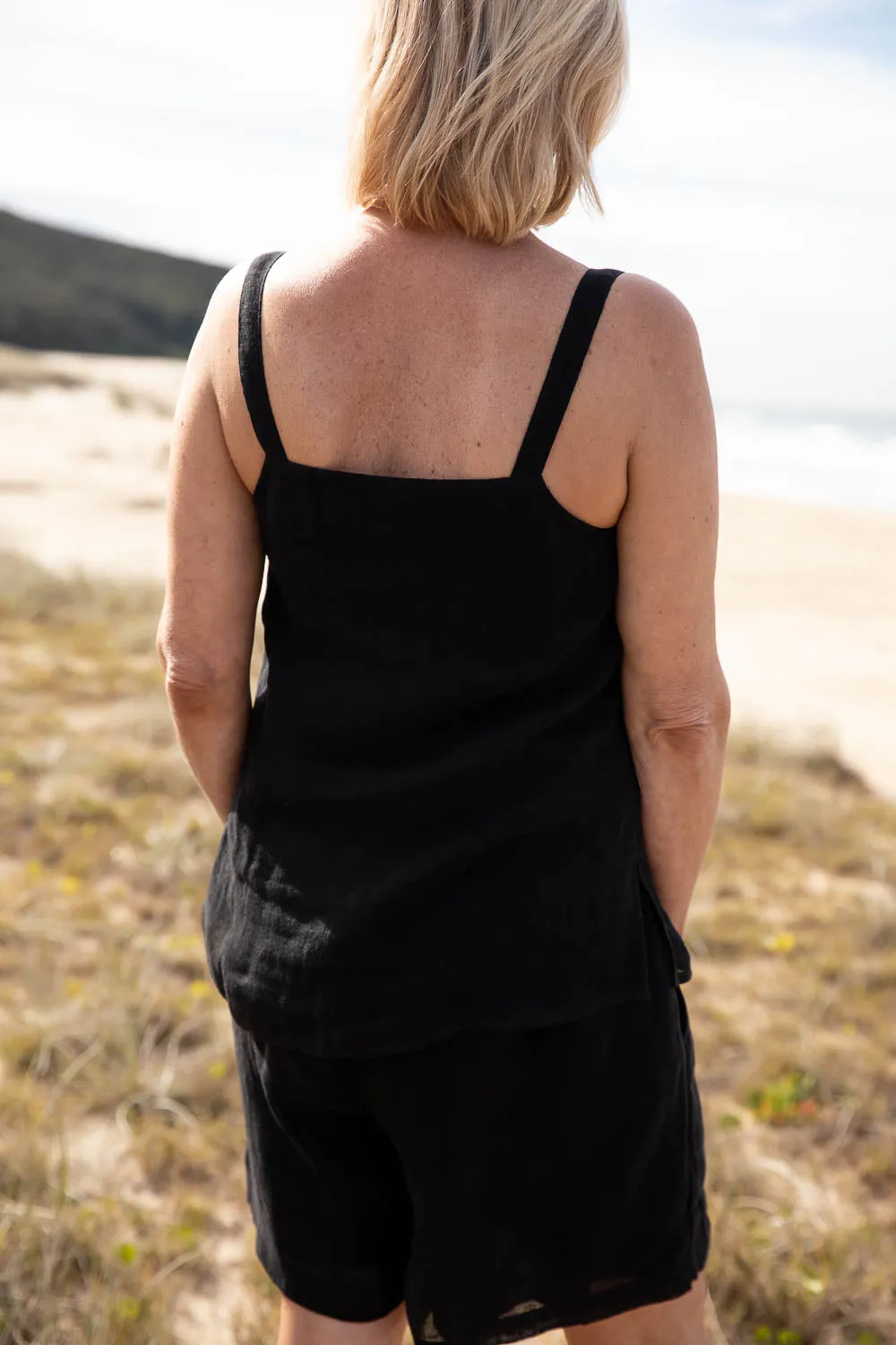 Classic Linen Tank - Black