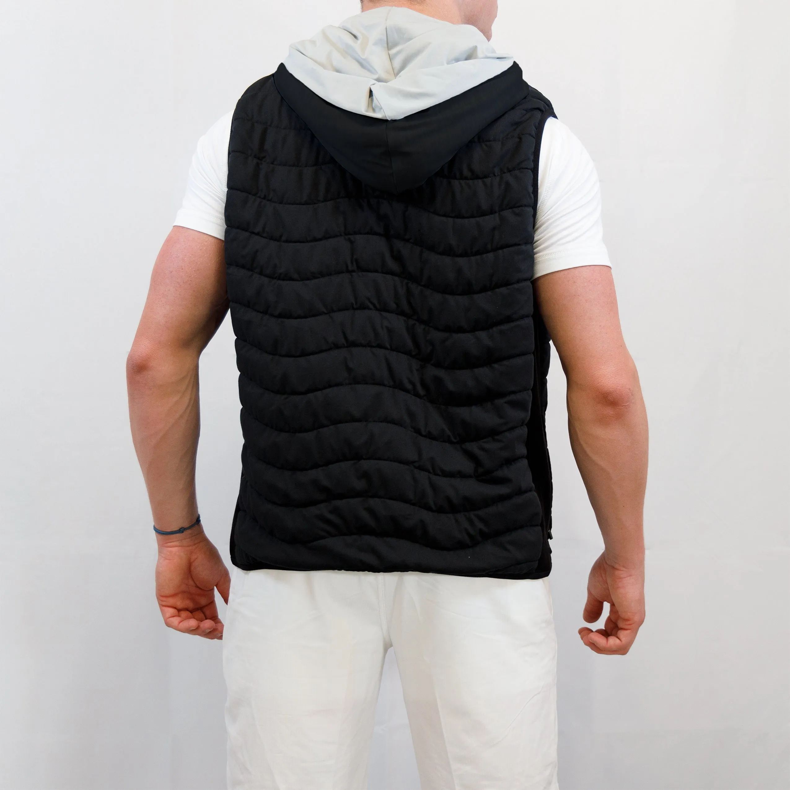 Corlys Hooded Vest - Black/Grey Heather