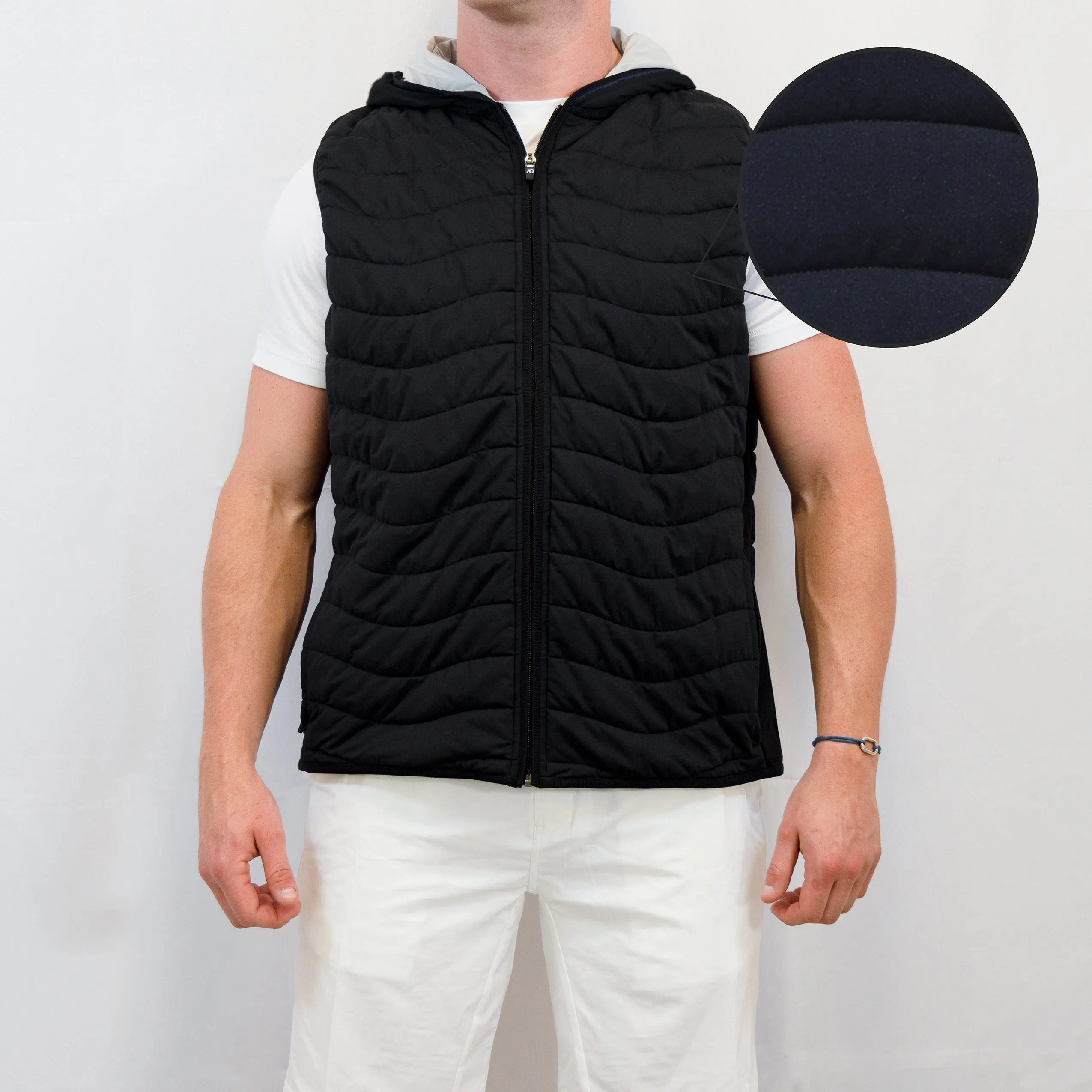 Corlys Hooded Vest - Black/Grey Heather