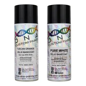 DNA PAINTS Helix Basecoat Spray Paint 350ml Aerosol Tuscan Orange with Undercoat