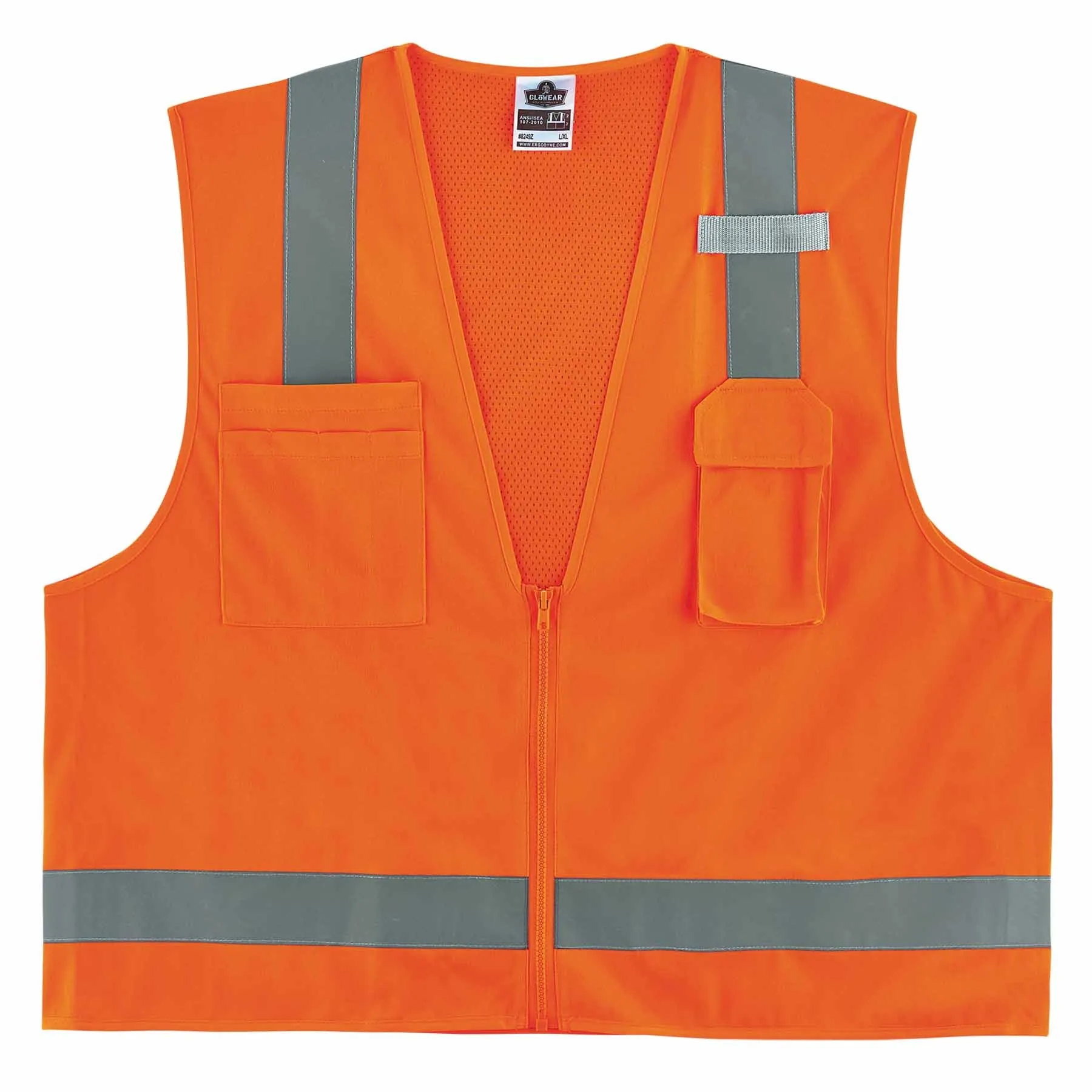 Ergodyne 24512 8249Z-S S Orange Class 2 Economy Surveyors Vest - Single Size