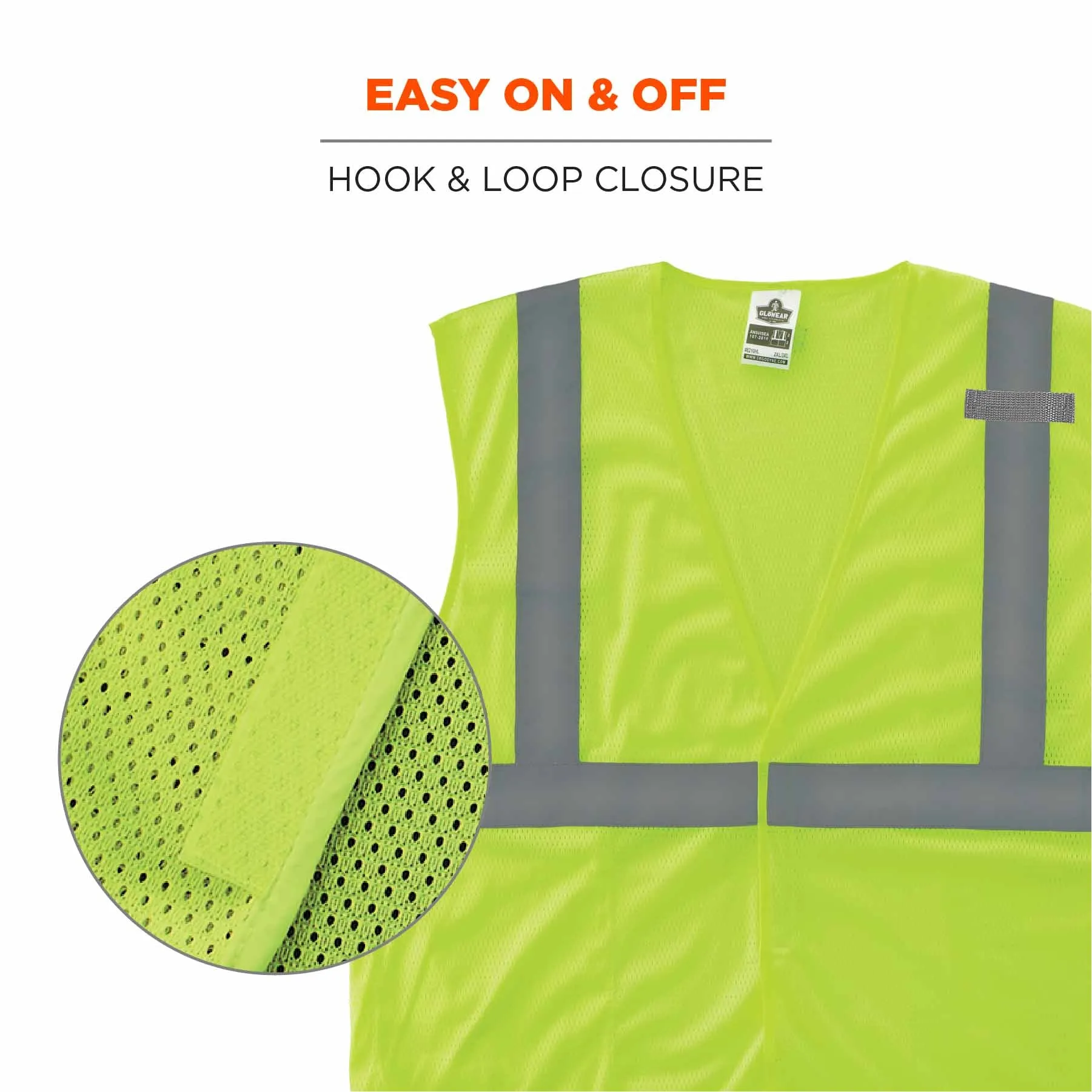 Ergodyne 24527 8210HL-S 3XL Lime Class 2 Economy Mesh Vest - Single Size