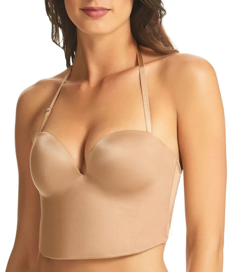 Finelines Refined Low Back Longline Bra - Nude