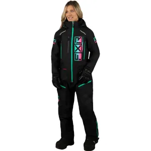 FXR  Womens Recruit Lite Snowmobile Monosuit Black Mint-Electric Pink Fade Winter