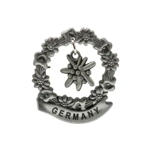 German Edelweiss Medallion Hat Pin for German Hat