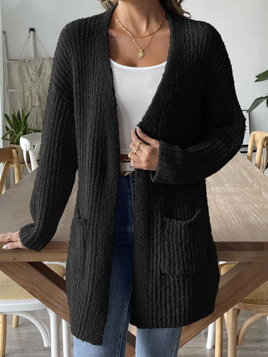 Grace Cloud Open Front Long Sleeve Cardigan