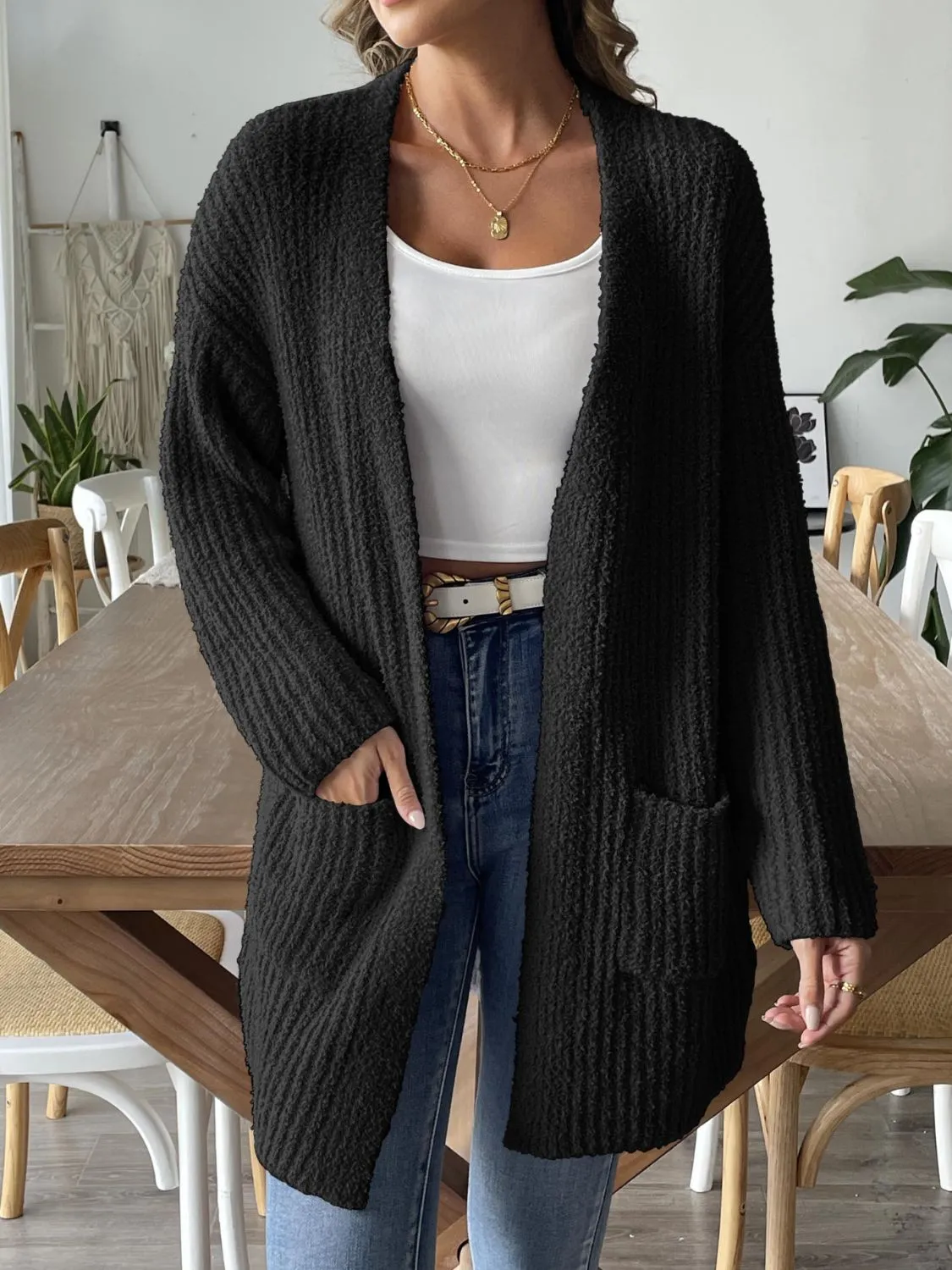 Grace Cloud Open Front Long Sleeve Cardigan