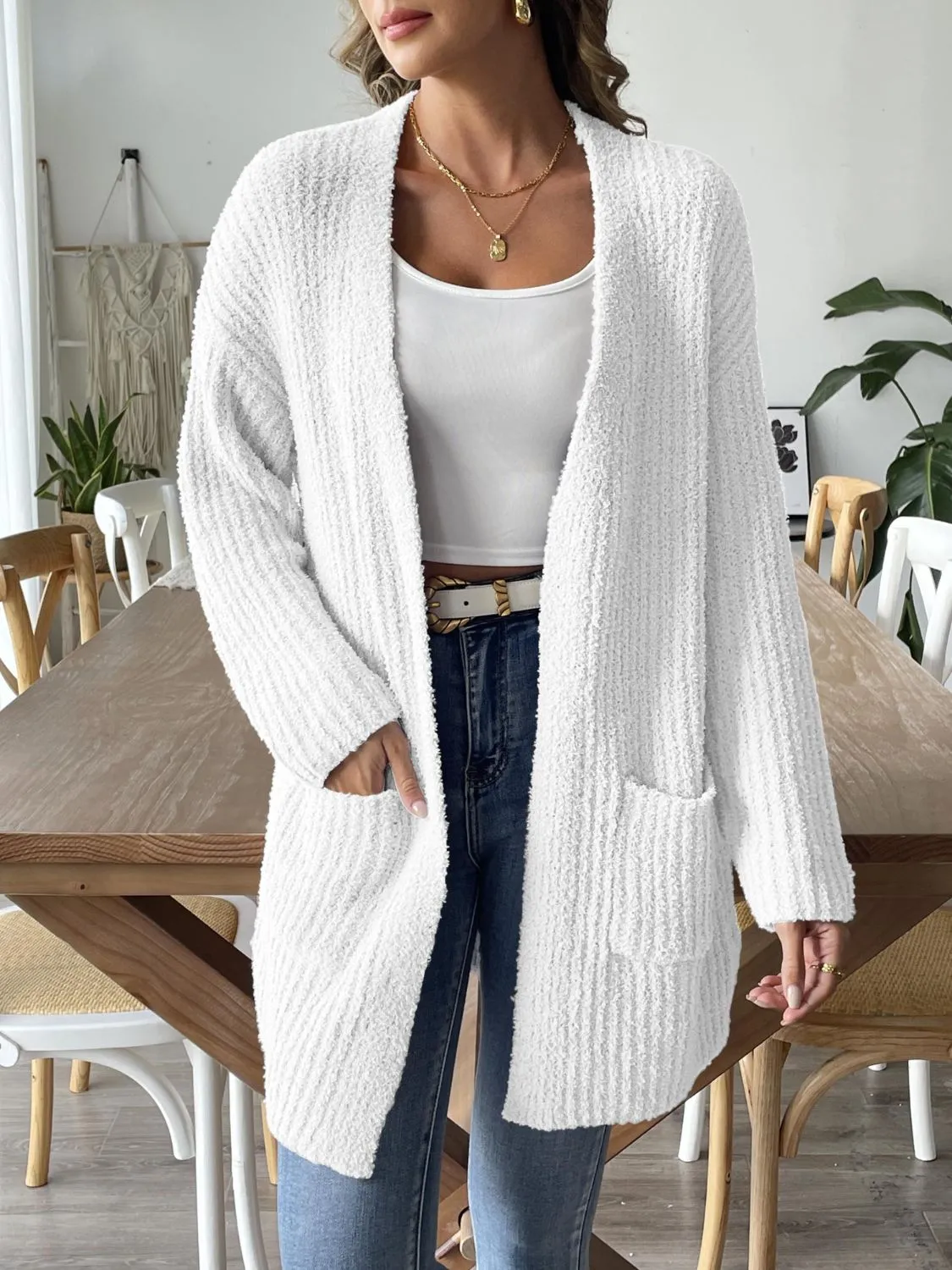 Grace Cloud Open Front Long Sleeve Cardigan