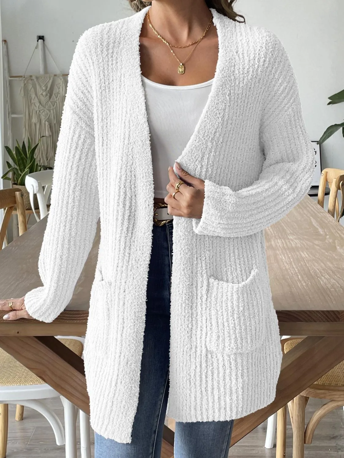 Grace Cloud Open Front Long Sleeve Cardigan