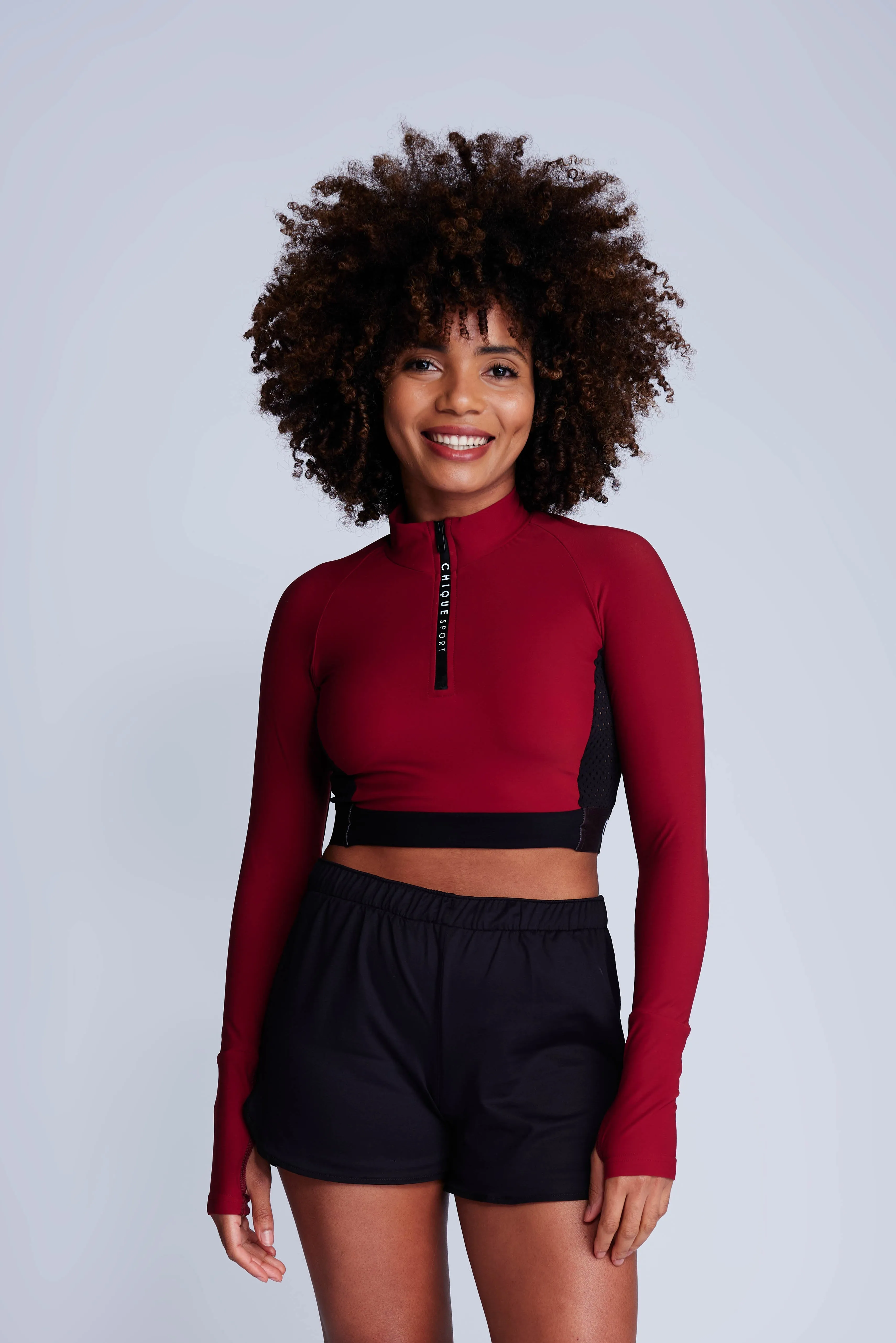 Ignite Long-Sleeve Crop Top in Spice