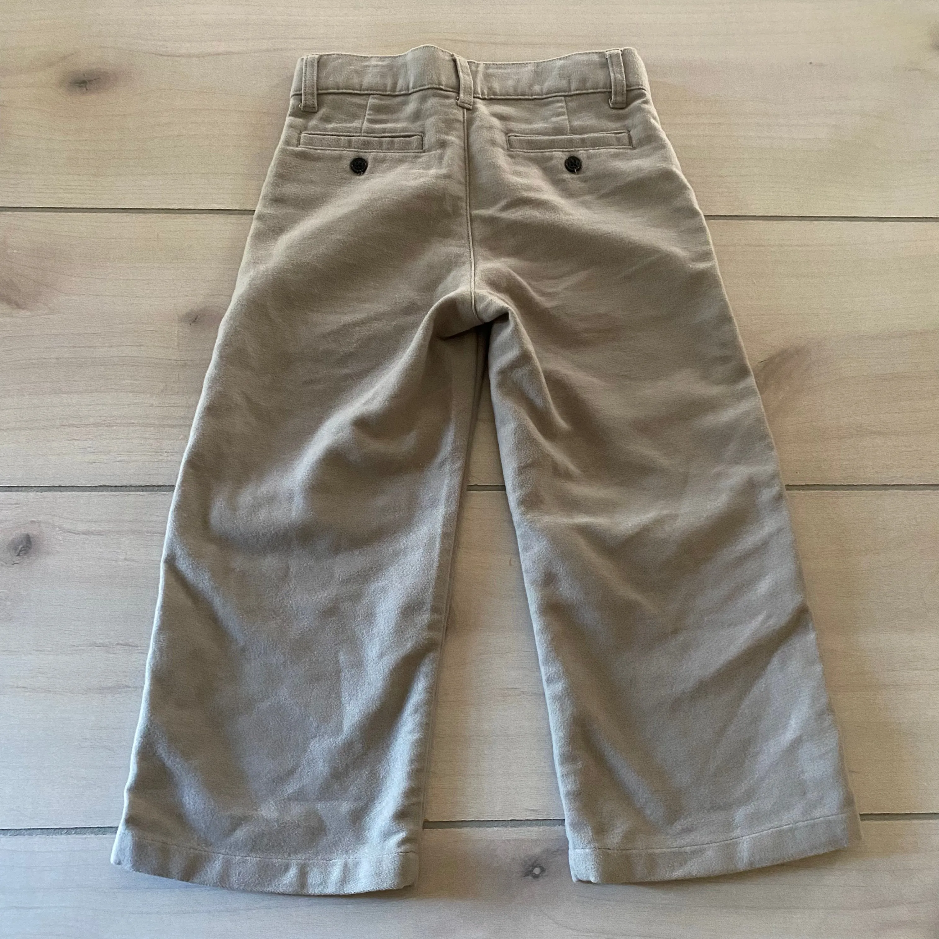 Janie & Jack Gray Cotton Interior Button Tab Pants