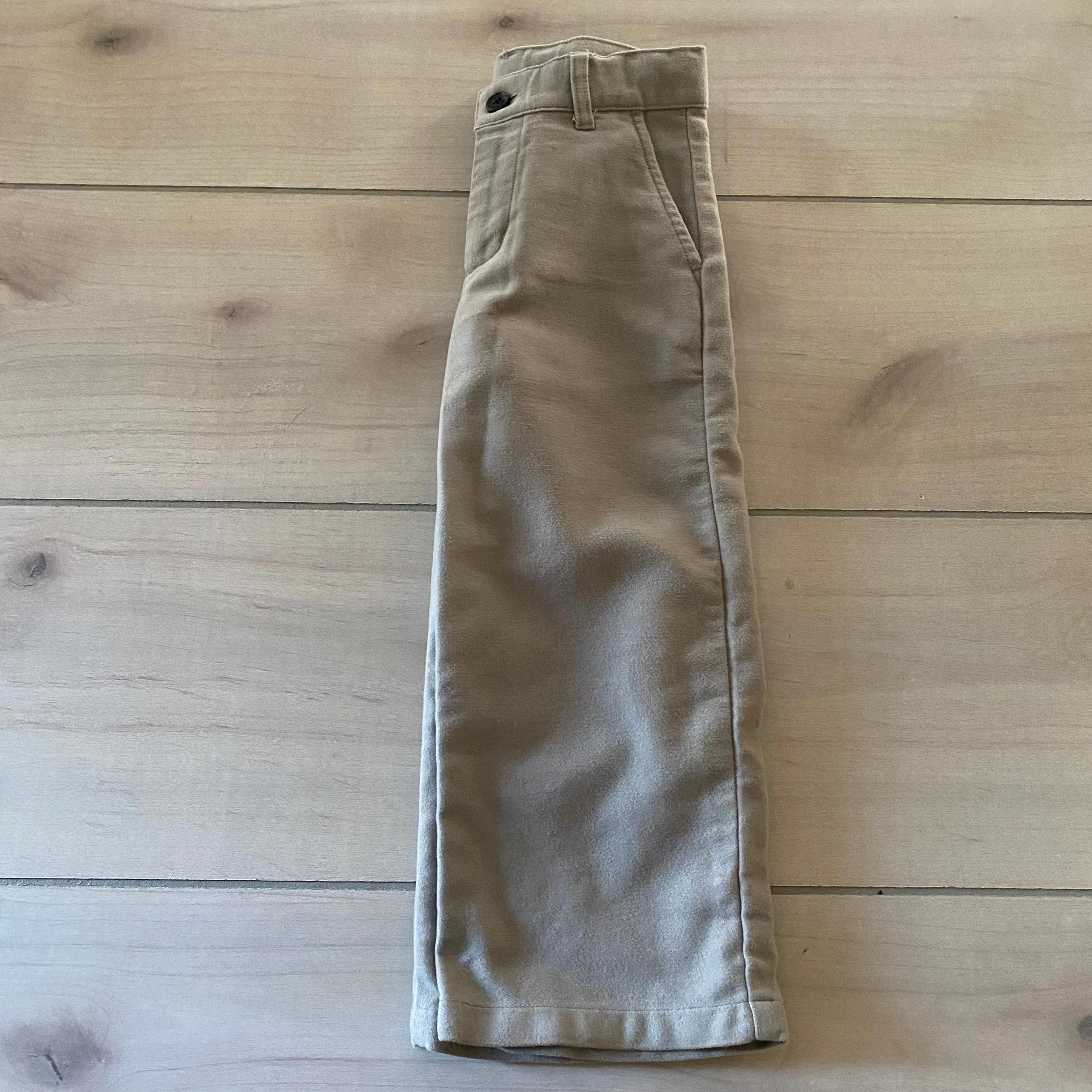 Janie & Jack Gray Cotton Interior Button Tab Pants