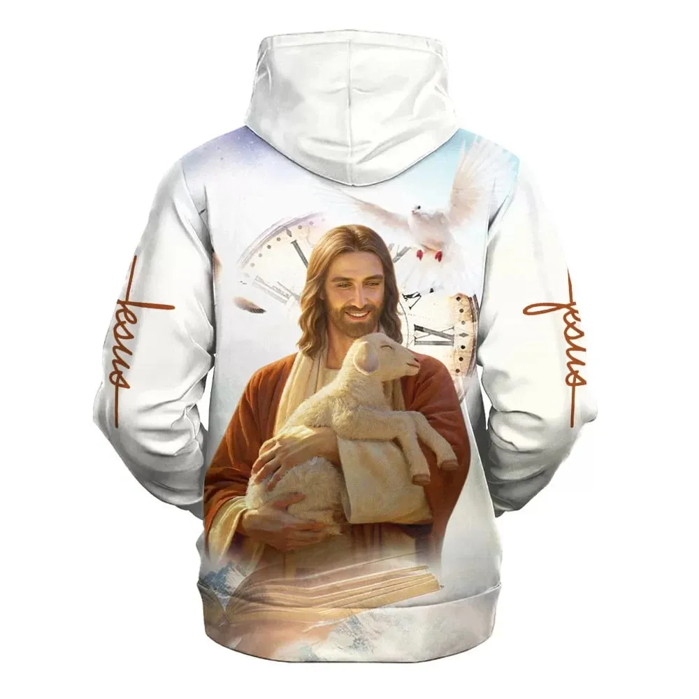 Jesus Holding Lamb Hoodie Jesus Is My Savior Hoodies Jesus Hoodie Men & Women Christian Hoodie 3D Printed Hoodie