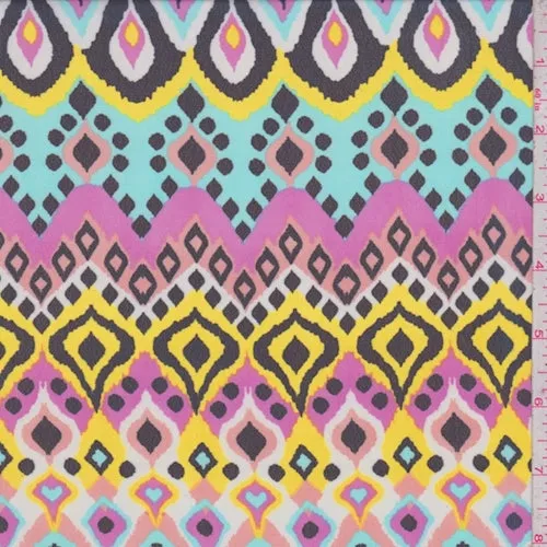 Lilac/Blue/Yellow Moroccan Georgette Fabric