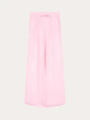 Linen Mix Elastic Waist Pants - Parfait Pink