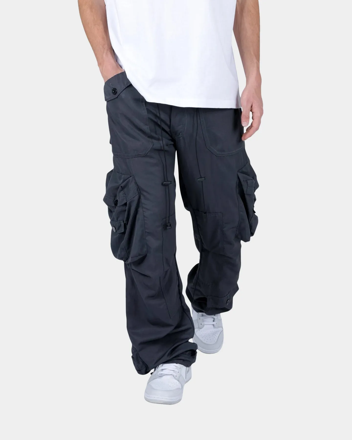 MNML Lightweight Cinch Cargo Pants Faded Black