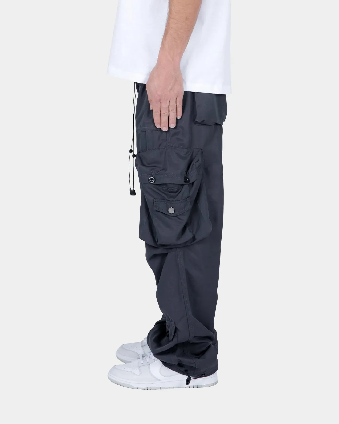 MNML Lightweight Cinch Cargo Pants Faded Black