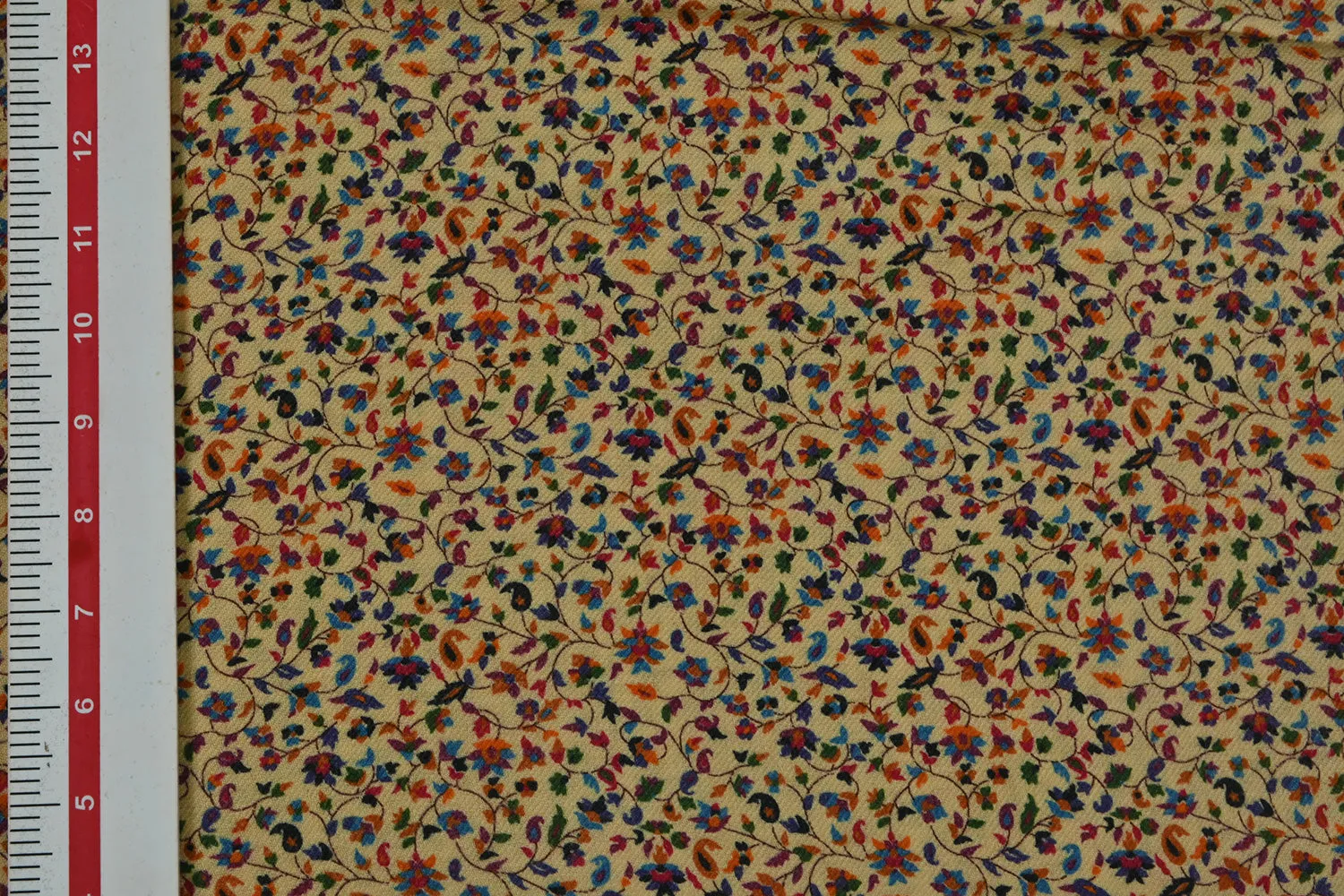 Multicolor Floral Printed Wool Fabric