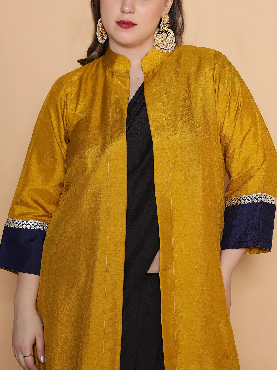 Mustard Silk Ethnic Jacket