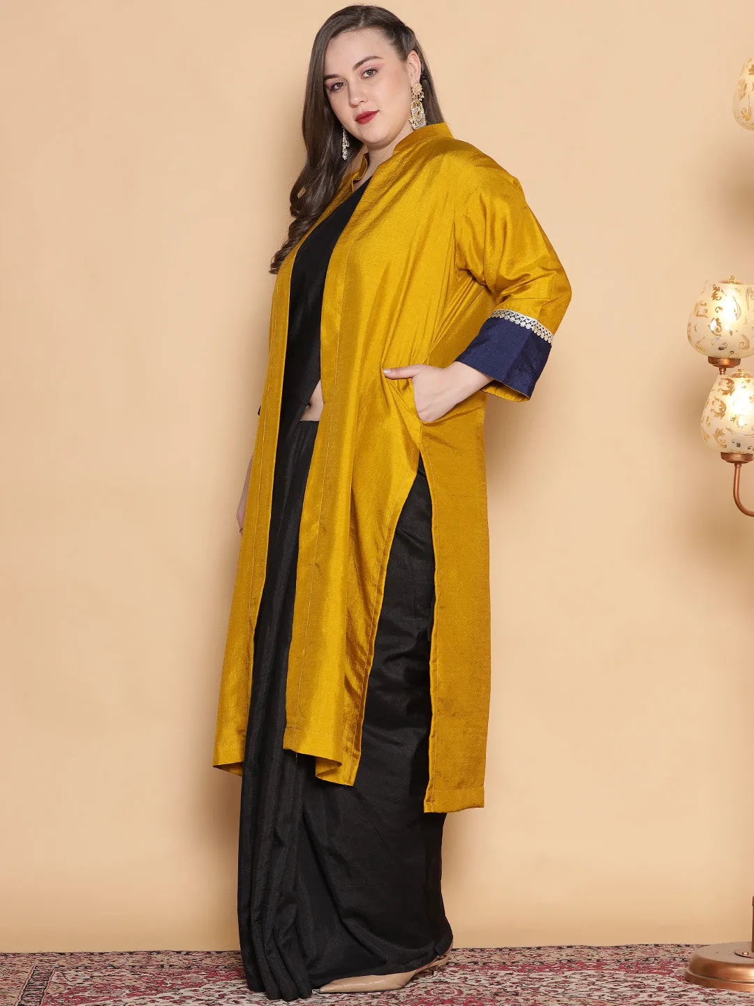 Mustard Silk Ethnic Jacket