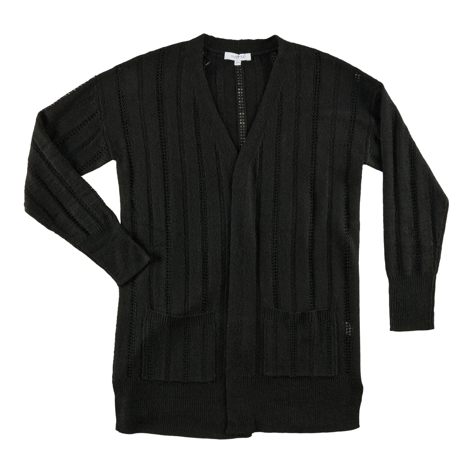 mySTYLE Women's V-Neck Ribbed Cardigan