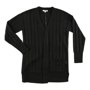 mySTYLE Women's V-Neck Ribbed Cardigan