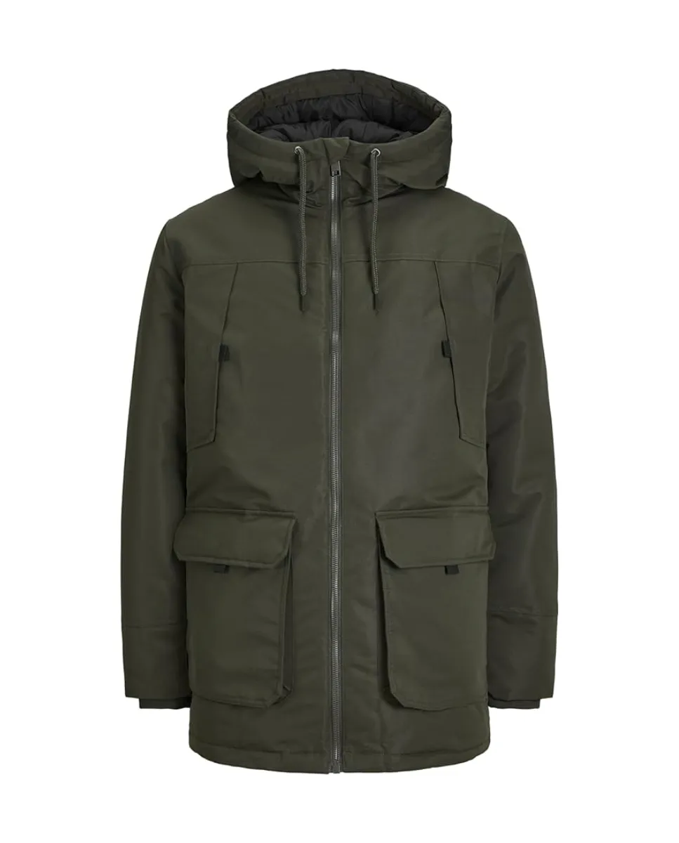 Parka de hombre con capucha y diseño moderno