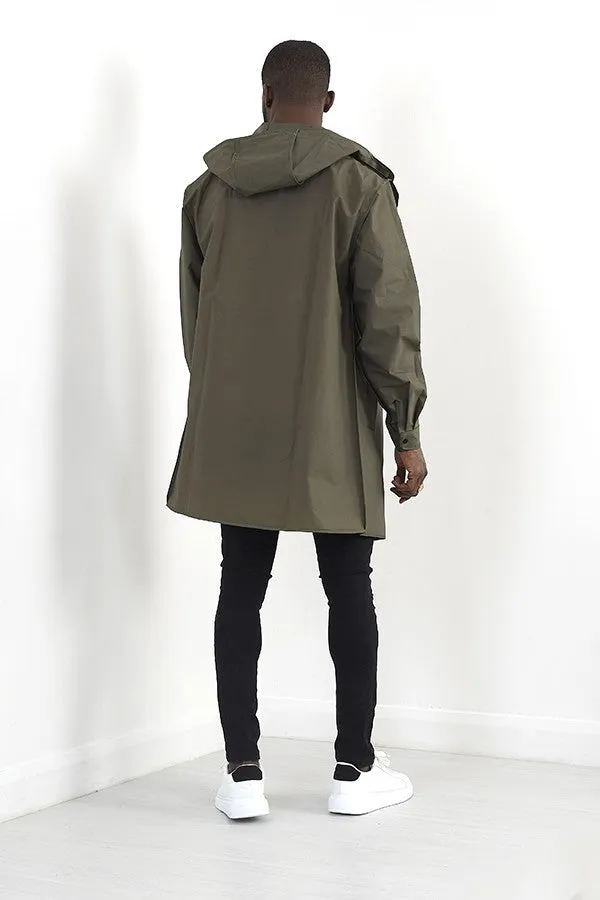 PLAIN LIGHTWEIGHT HOODED OVERSIZED PARKA