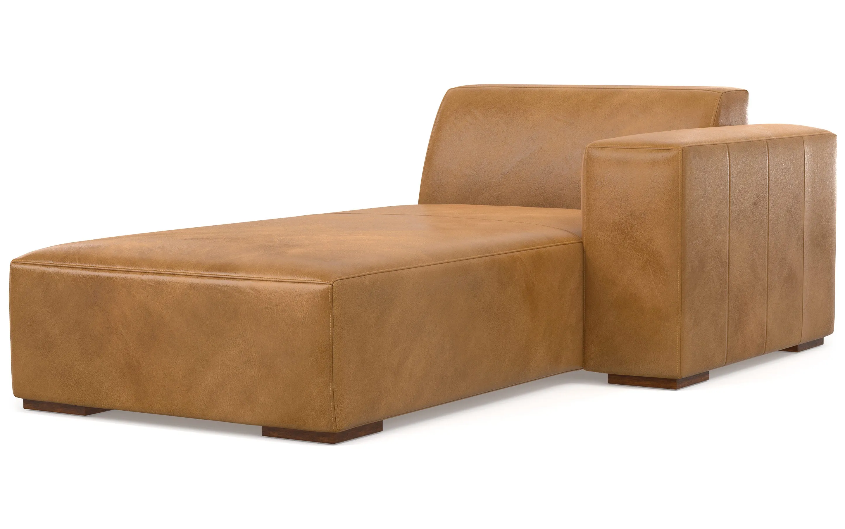 Rex Right Chaise Module in Genuine Leather