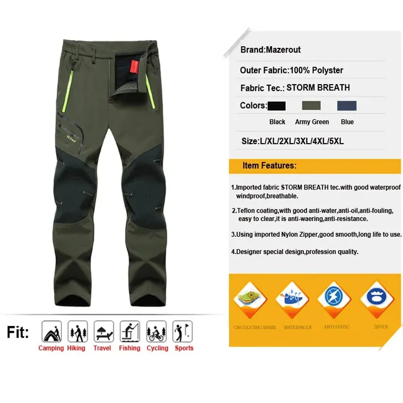 Softshell Fleece Outdoor Pants Trekking^