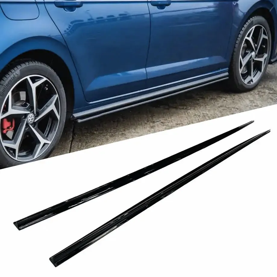 Suitable To Fit - VW Polo 8 AW GTI Style Gloss Black Side Skirts (18-On)