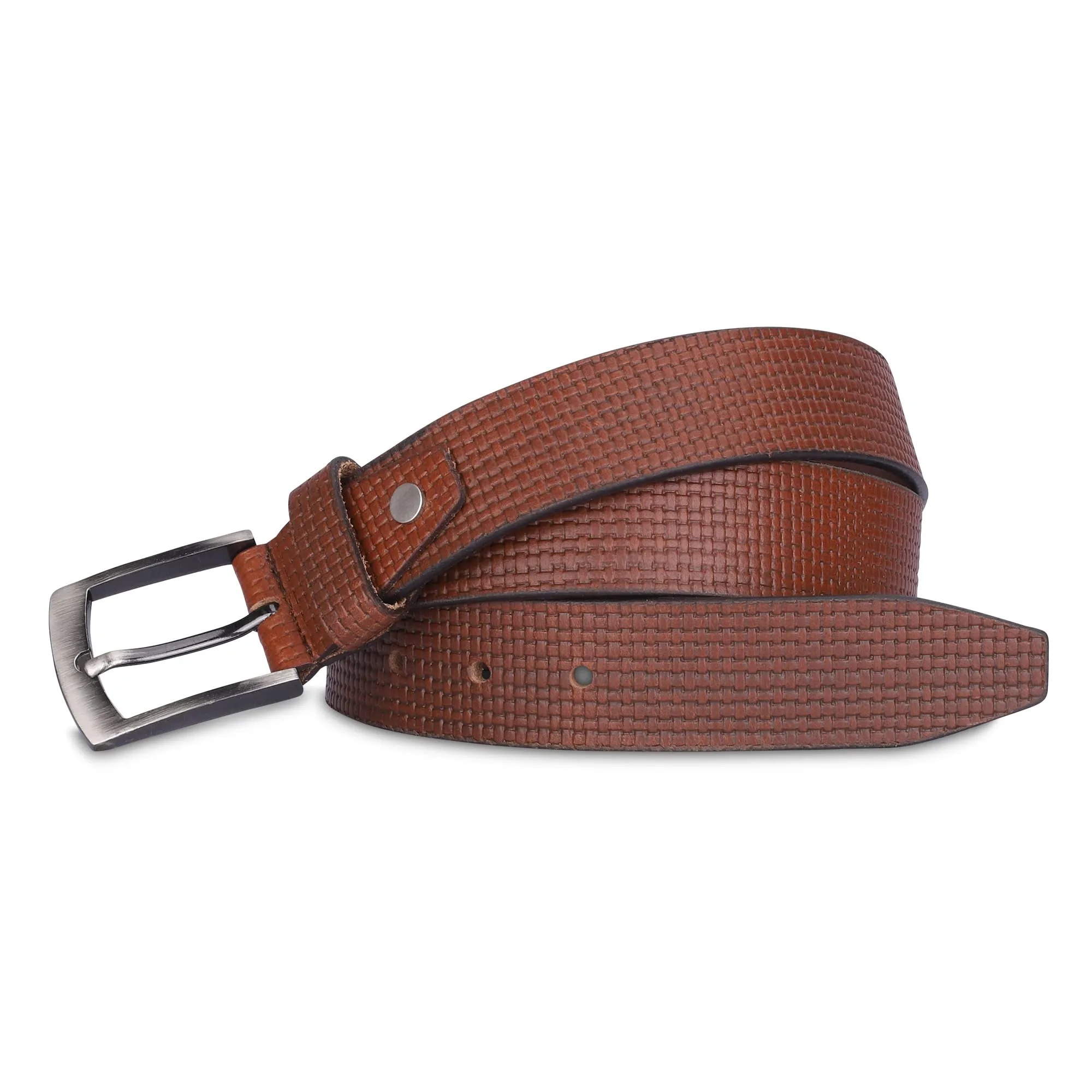 THE CLOWNFISH Men's Genuine Leather Belt -Tan (Size-40 inches)