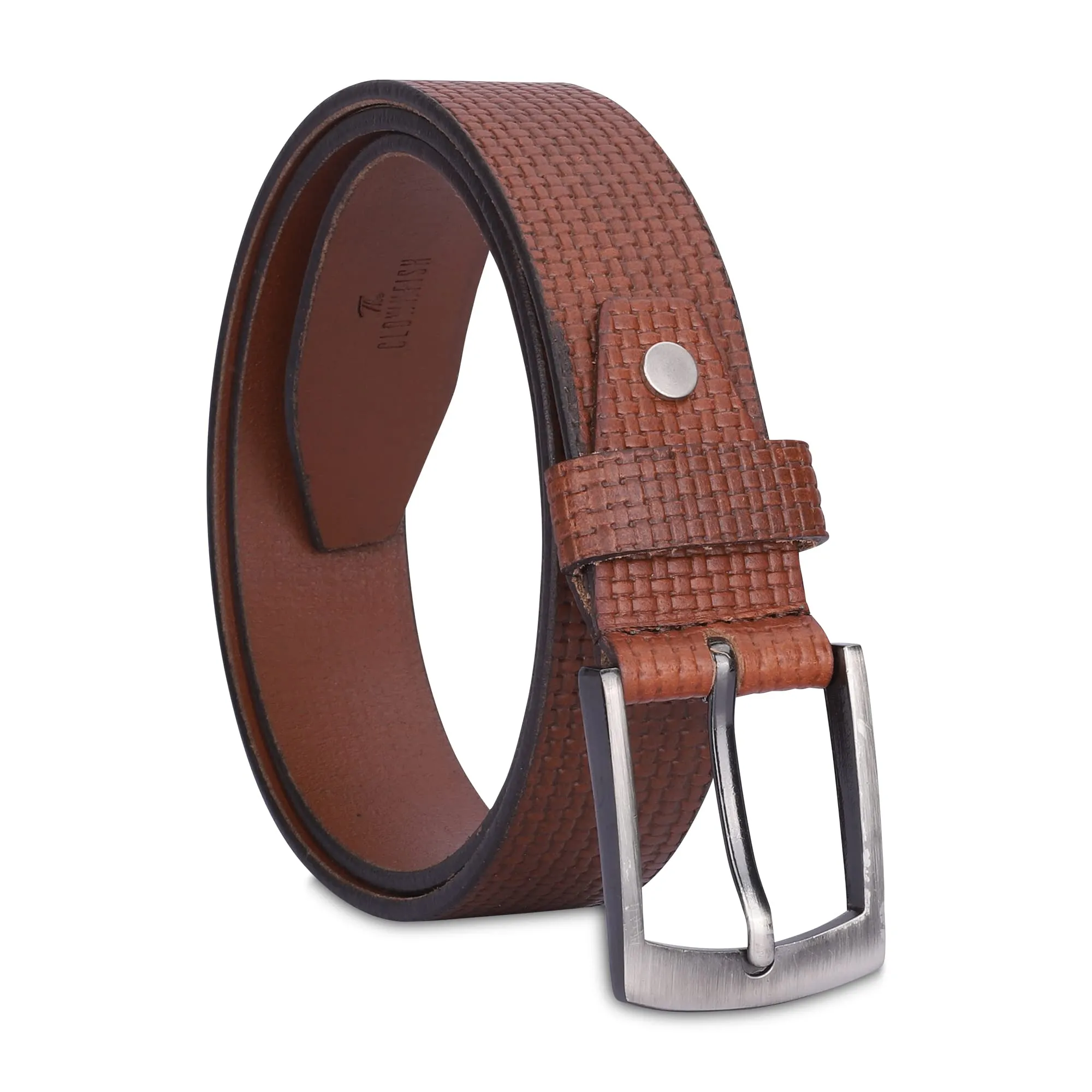 THE CLOWNFISH Men's Genuine Leather Belt -Tan (Size-40 inches)