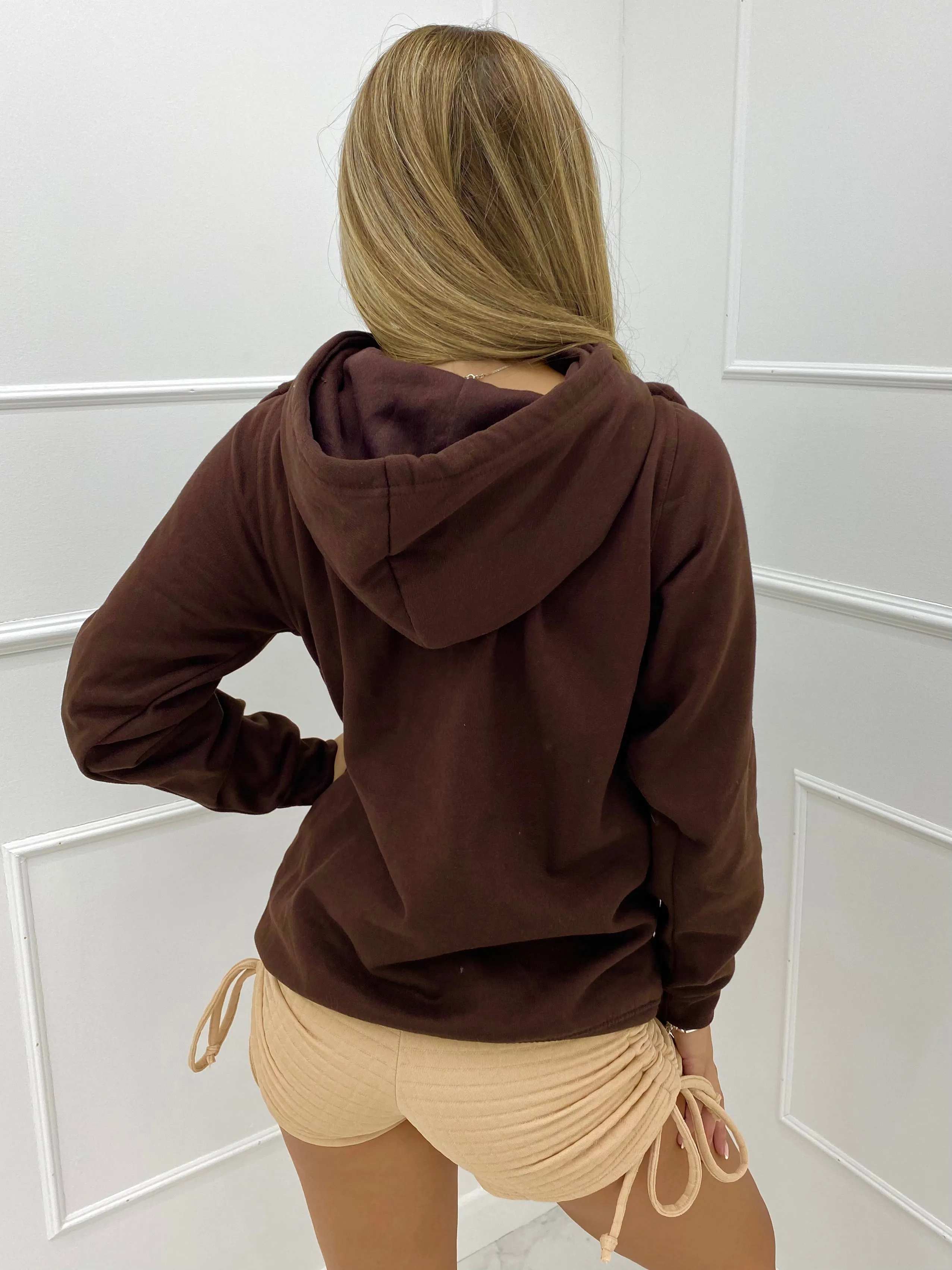 Timeless Print Hoodie - Brown