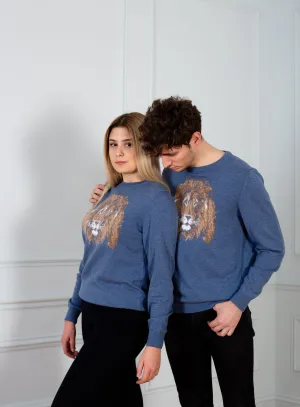 Unisex Blue jeans sweater Leon