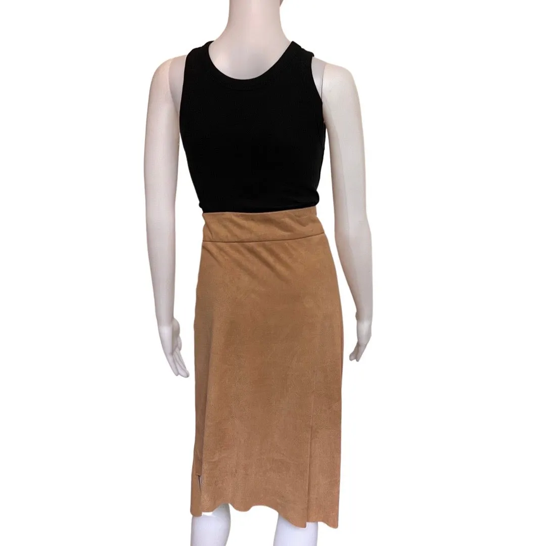 Vintage 1990s Faux Suede Asymmetrical Skirt