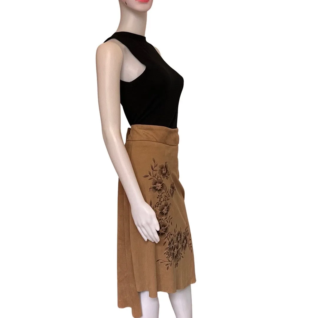 Vintage 1990s Faux Suede Asymmetrical Skirt