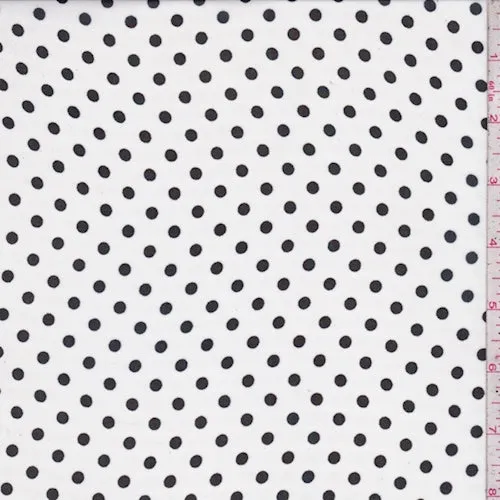 White/Black Mini Dot Crepe Georgette Fabric