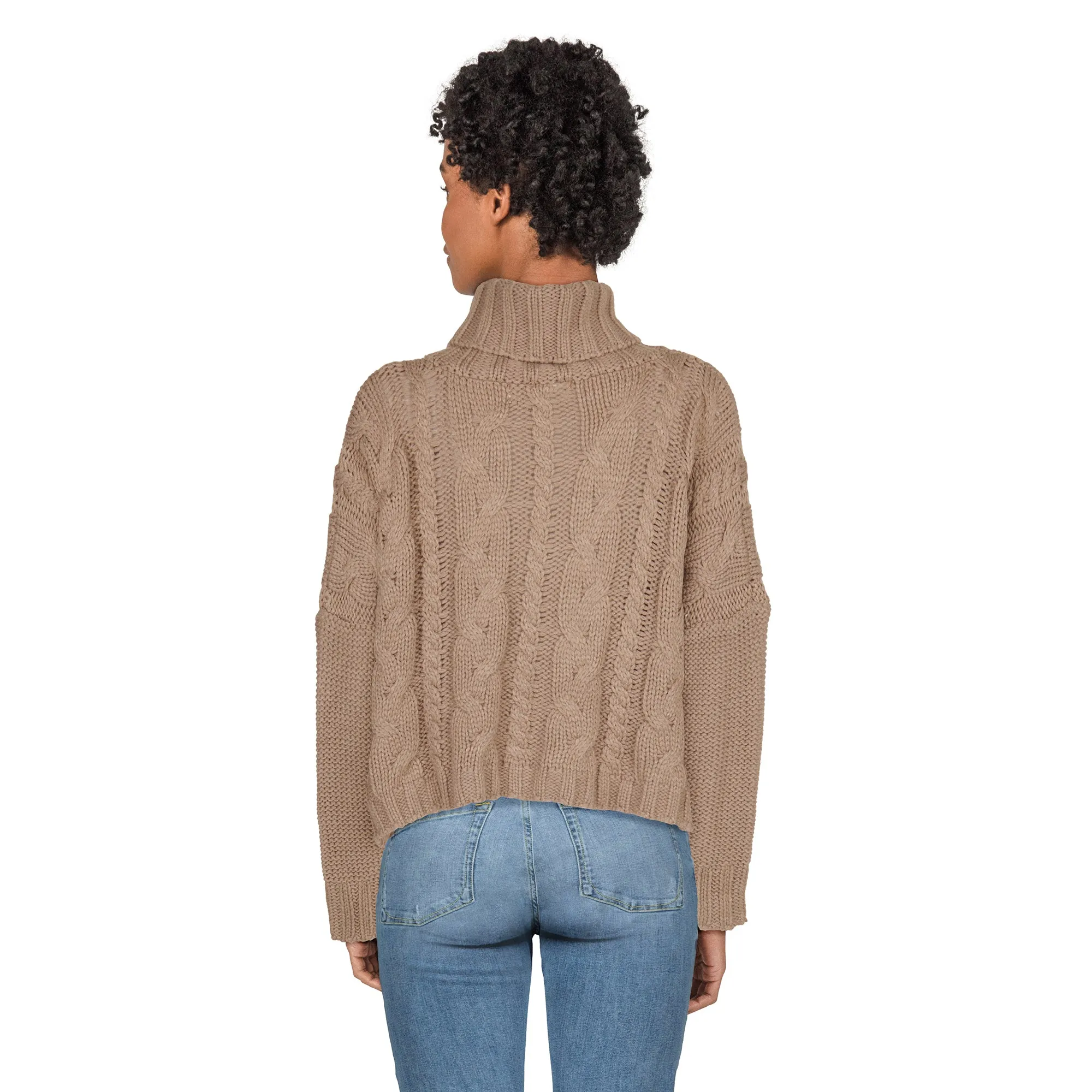 Women's Cowl Neck Cable Sweater