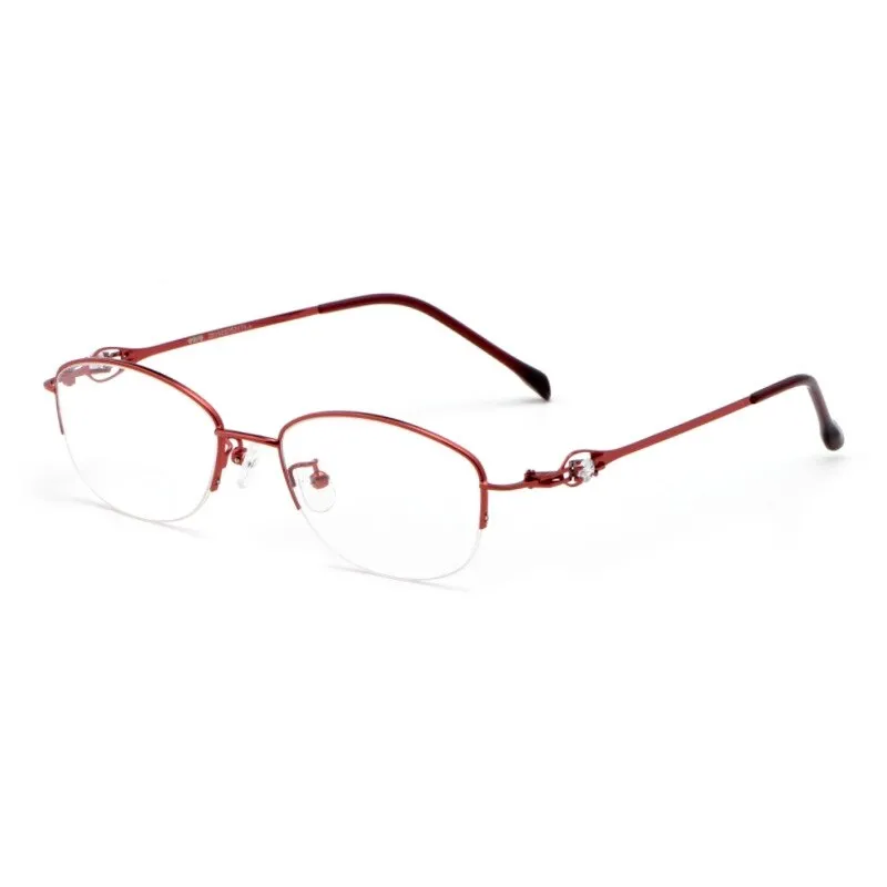 Yimaruili Women's Semi Rim Alloy Frame Eyeglasses 8020Z